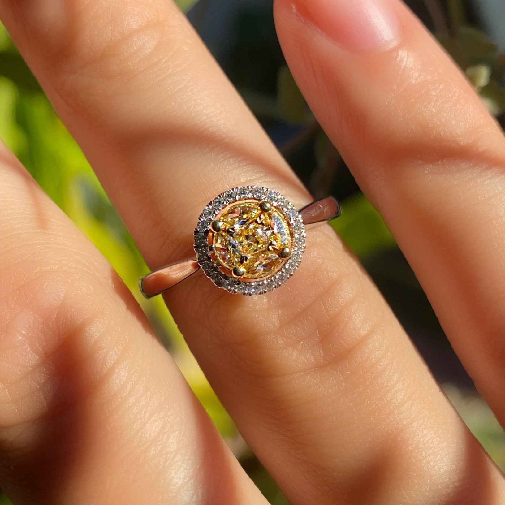 Yellow Diamond Bloom Ring