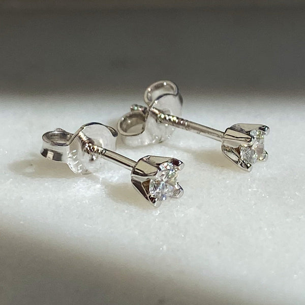 Round Cut Diamond Stud Earrings 0.25ct G/SI