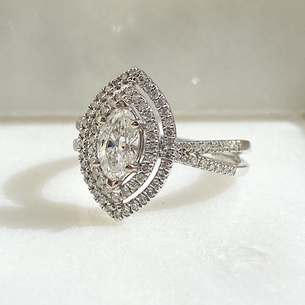 Marquise Cut Diamond Ring 0.60ct F/VS2 GIA
