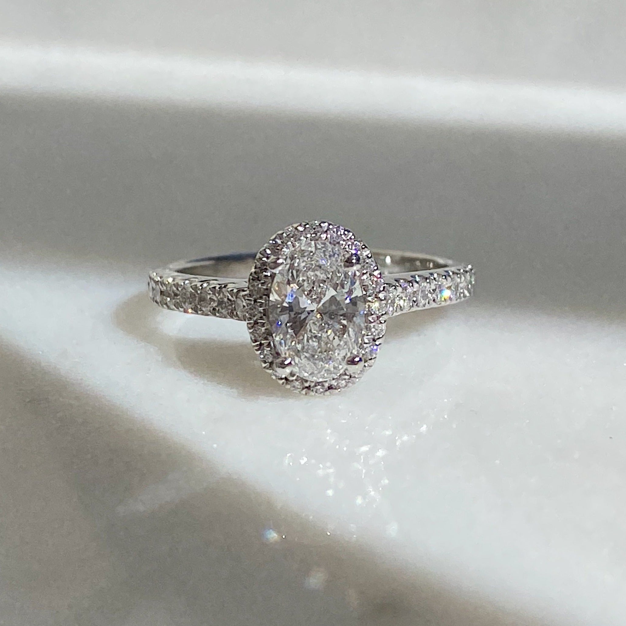 Oval Cut Diamond Ring 0.80ct F/SI GIA