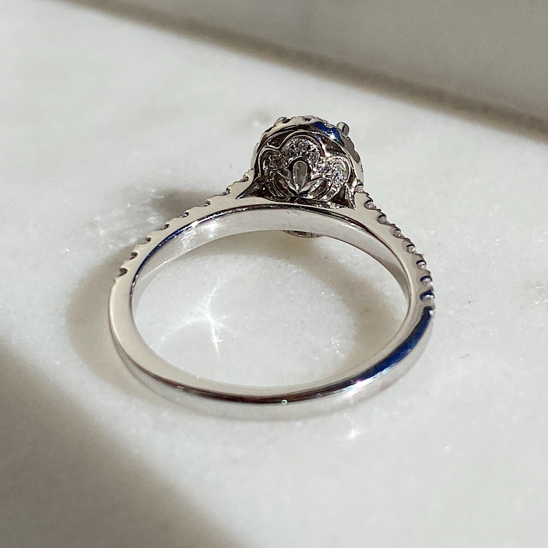 Oval Cut Diamond Ring 0.80ct F/SI GIA