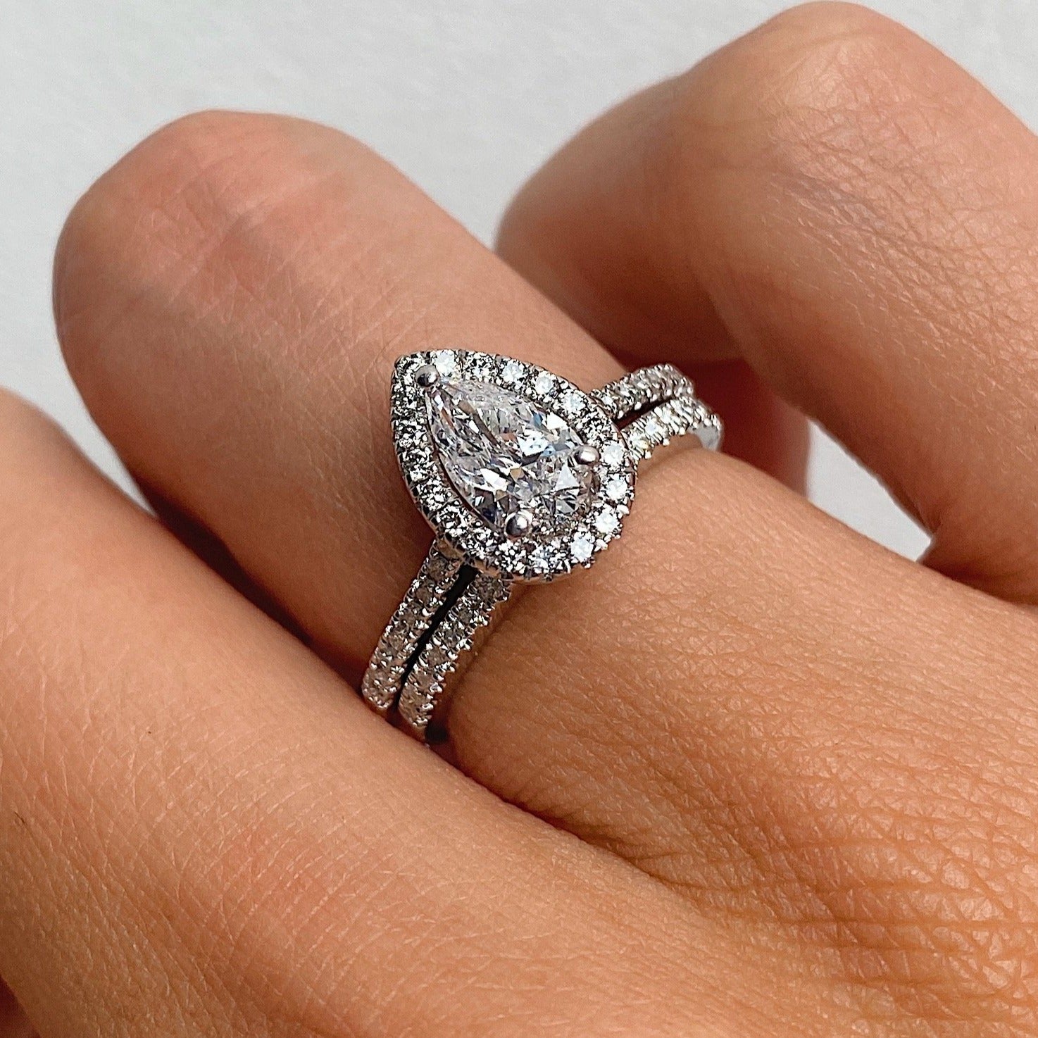 Teardrop Diamond Ring 0.81ct E/VS1