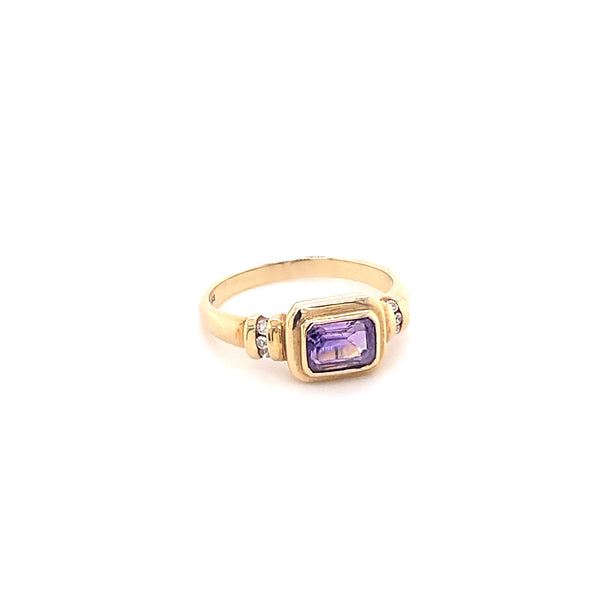 Amethyst East-West Ring