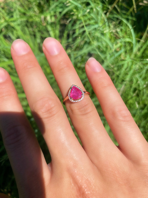 Ruby Teardrop Ring