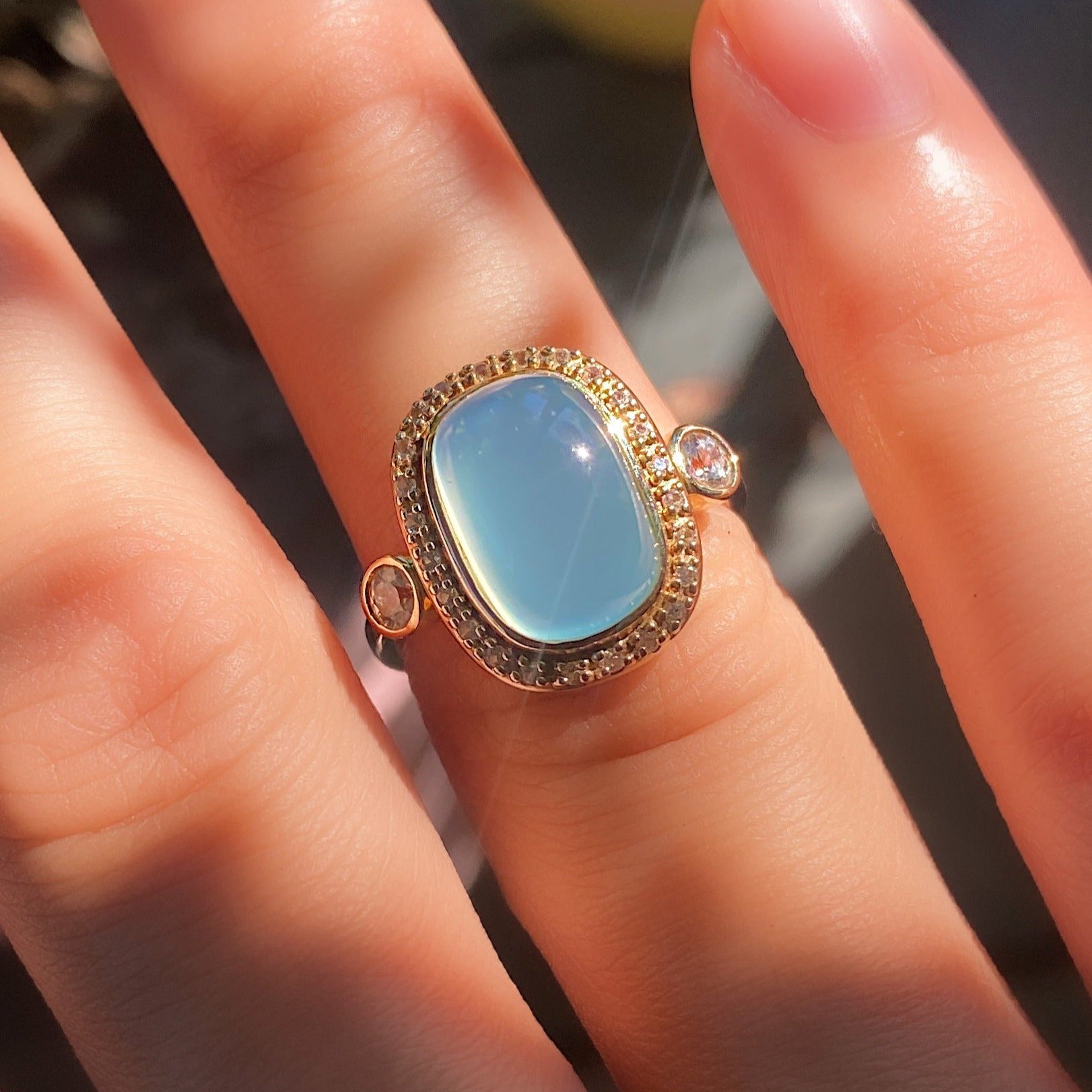 Aquamarine Cabochon Ring