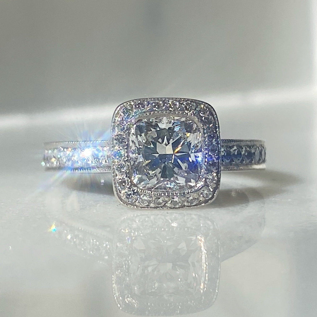 Carol Cushion Cut Diamond Ring 0.91ct E/VS2 GIA