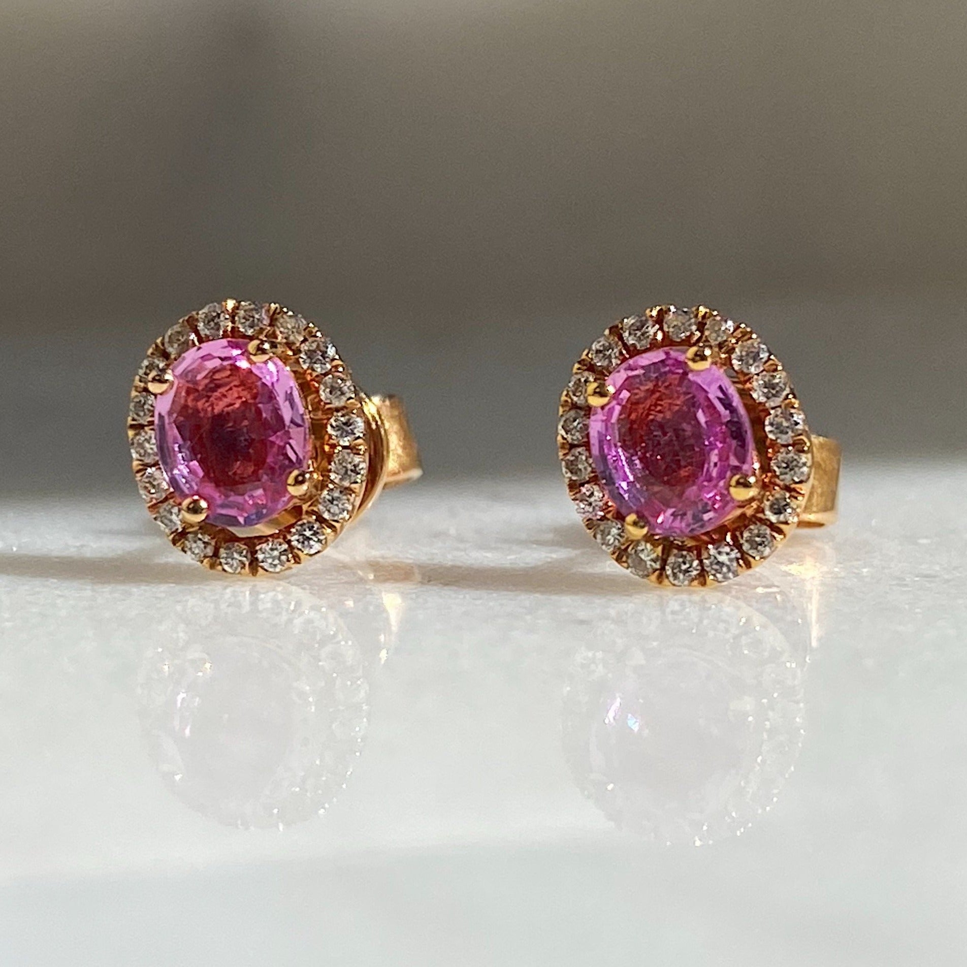 Greta Pink Sapphire Earrings