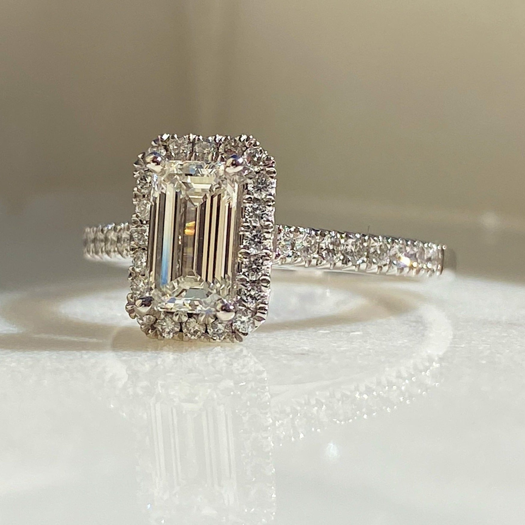 Emerald Cut Diamond Ring 0.81ct G/VS1 GIA