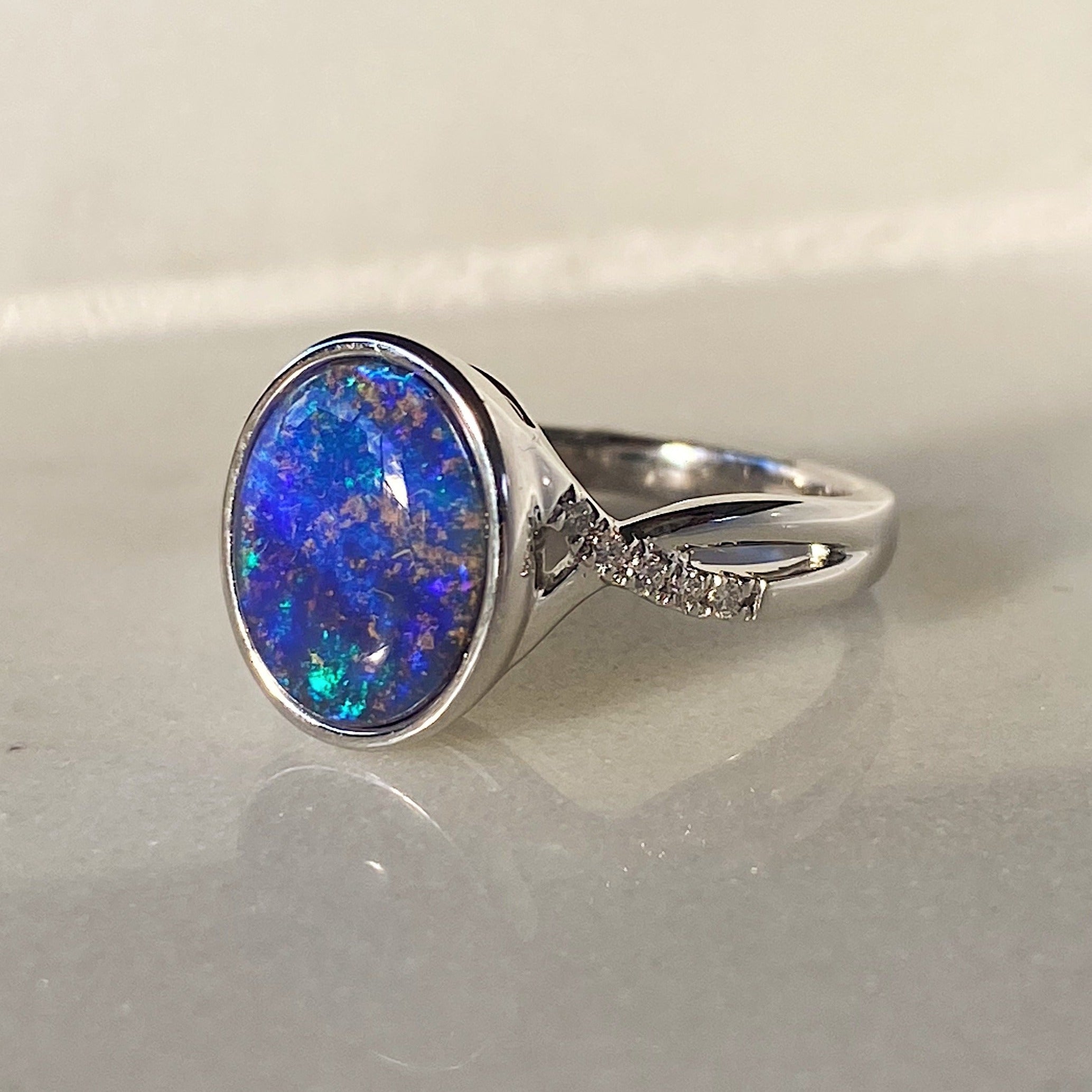Claudia Opal Ring & Band Set